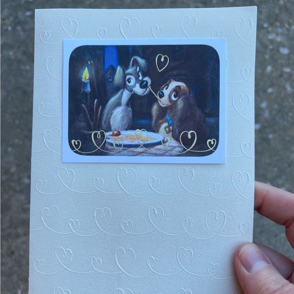Hallmark Disney Lady And The Tramp Blank Greeting Card Lot 8 Cards Spaghetti - Picture 2 of 7